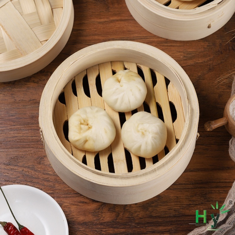 HONGHAO Wholesale Chinese Cheap Multi-function Dumplings Fish Rice Steamer Steam Pot Bamboo Steamer Basket With Lid