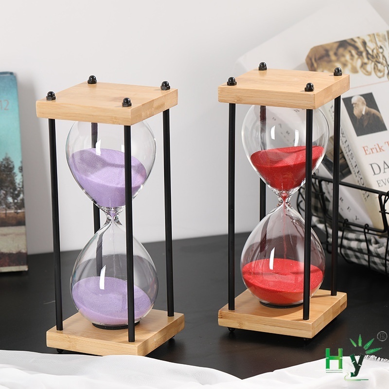 HONGHAO China suppliers hourglass factory Four-pillar colored sand clock egg timer 30 minute 60 minute hourglass