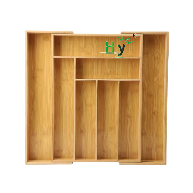 HONGHAO wooden kitchen utensils drawer organizer adjustable flatware kitchen cutlery tray tableware drawer organizer