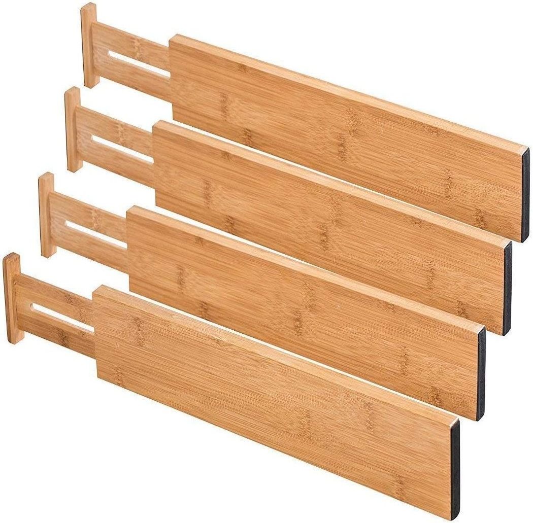 Wholesale Drawer Dividers Bamboo Separators Organization Expandable Organizers For Kitchen Bedroom Bathroom Dresser Office