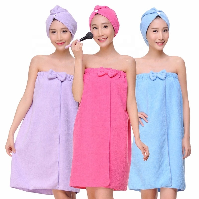 Eco friendly Bathroom Women Bath Towel Wearable Super Shower Wrap, Womens Bath Wrap,Bath Skirt Dry hair towel