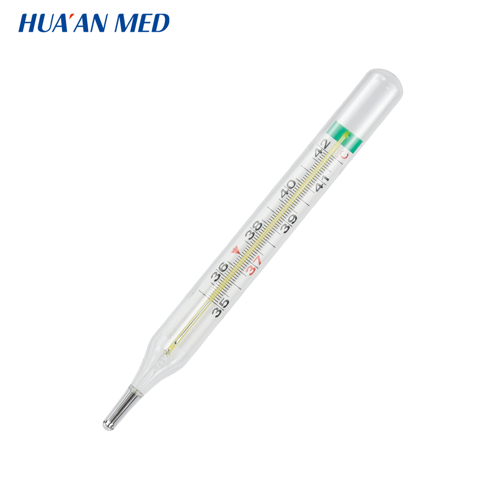 HUAAN New Arrivals Medical Device Supplies Clinical Non Mercury Free Gallium Mercurio Rectal Armpit Fever Glass Thermometers