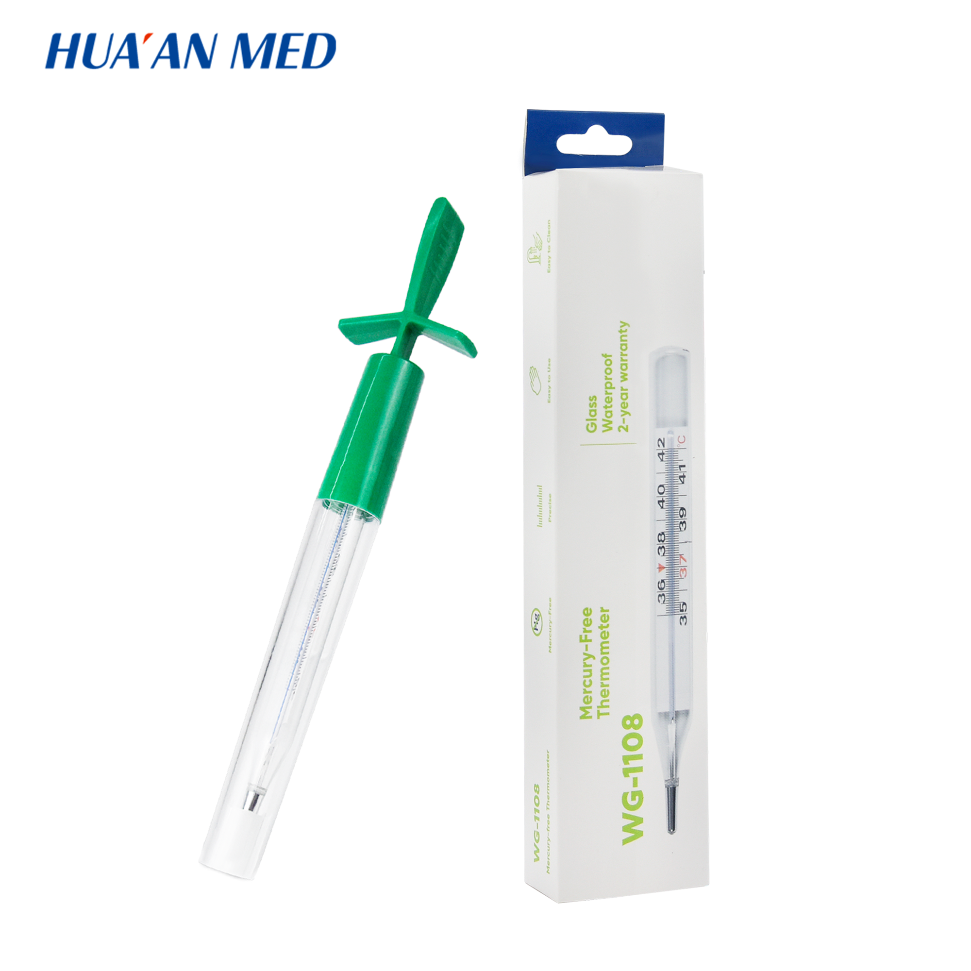 HUAAN Non-Toxic Clinical Gallium Mercury Free Glass Thermometer For Oral Use