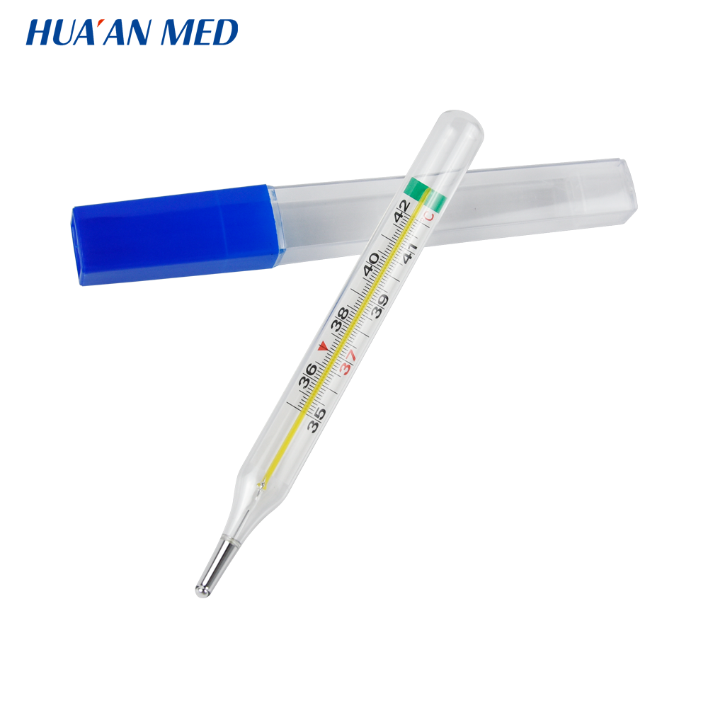 HUAAN New Arrivals Medical Device Supplies Clinical Non Mercury Free Gallium Mercurio Rectal Armpit Fever Glass Thermometers