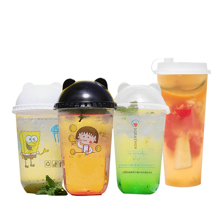 2023 22oz 32oz disposable party shaker cup biodegradable pp plastic coffee cups with lids