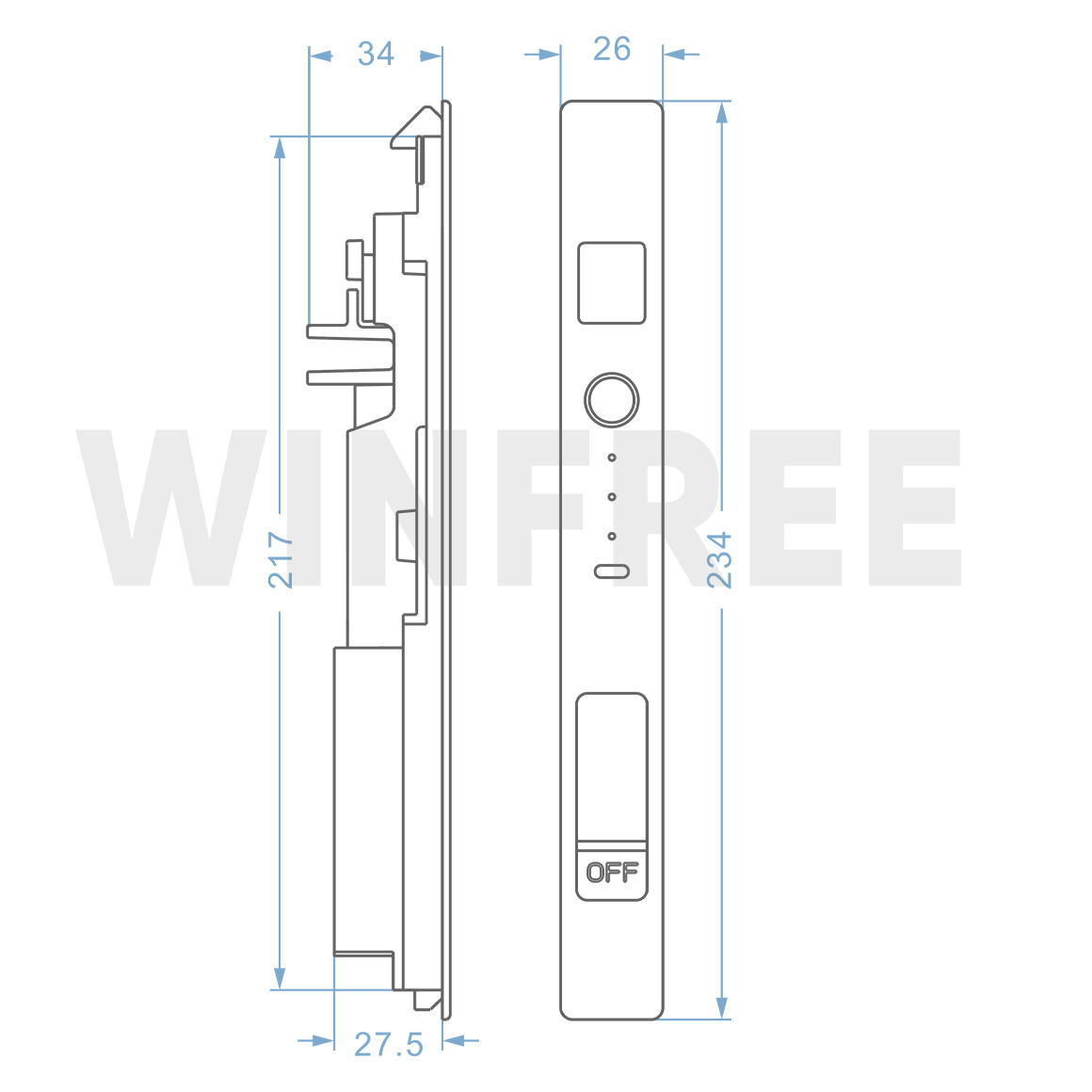 WINFREE Fingerprint And Door Safety Slide Aluminum Security Alloy Window Lock, Security Lock For Slide Window