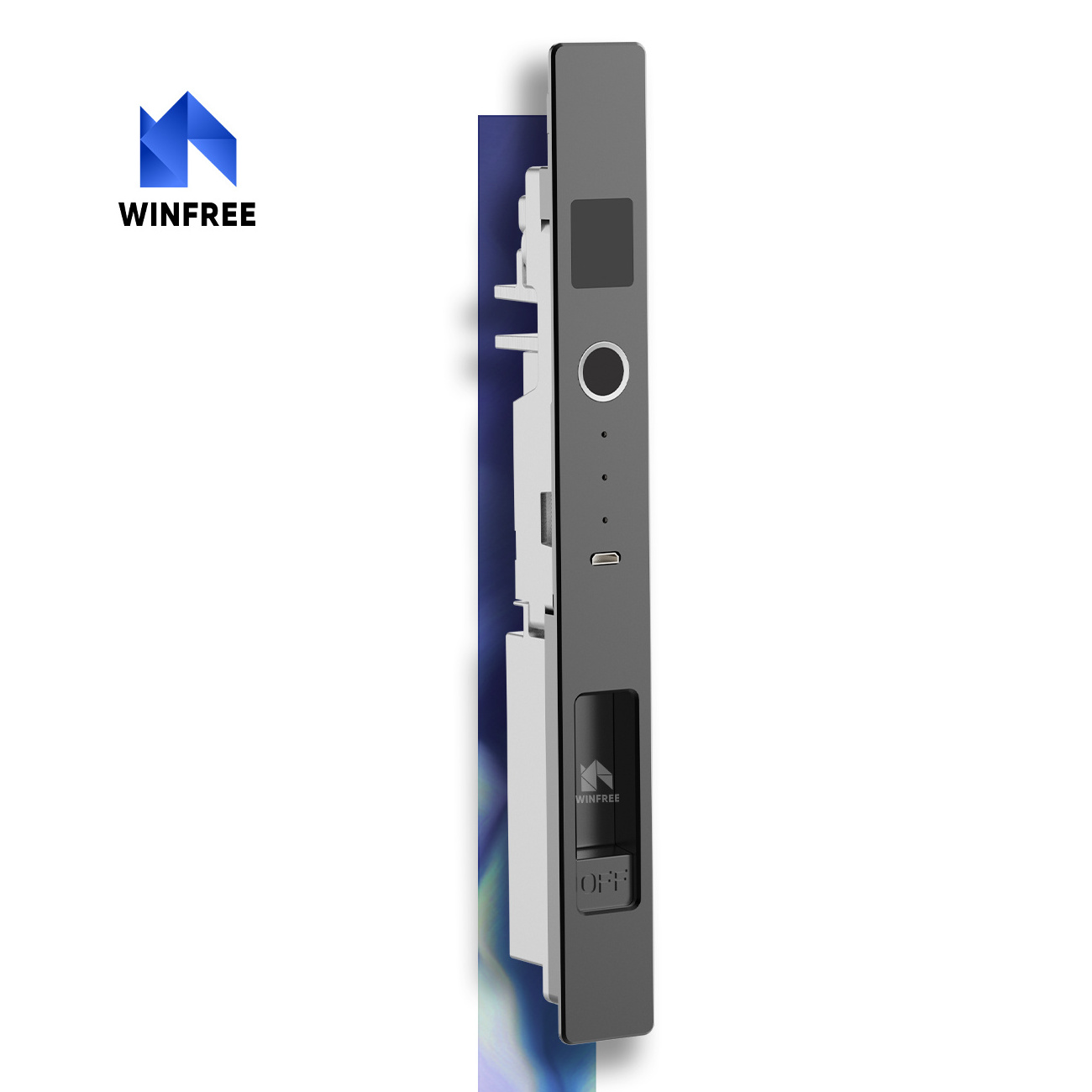 WINFREE Fingerprint And Door Safety Slide Aluminum Security Alloy Window Lock, Security Lock For Slide Window