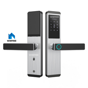 WINFREE hardware Fingerprint  Digital Keyless Electric Double Side Door Handle Lock