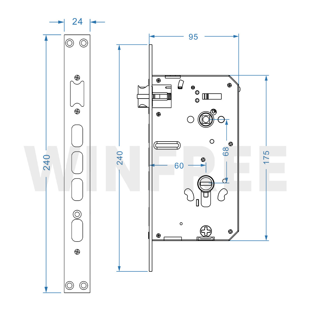 WINFREE Zinc Alloy Lock Tuya Fingerprint Passcode Keyless Entry Door Lock for Home Security