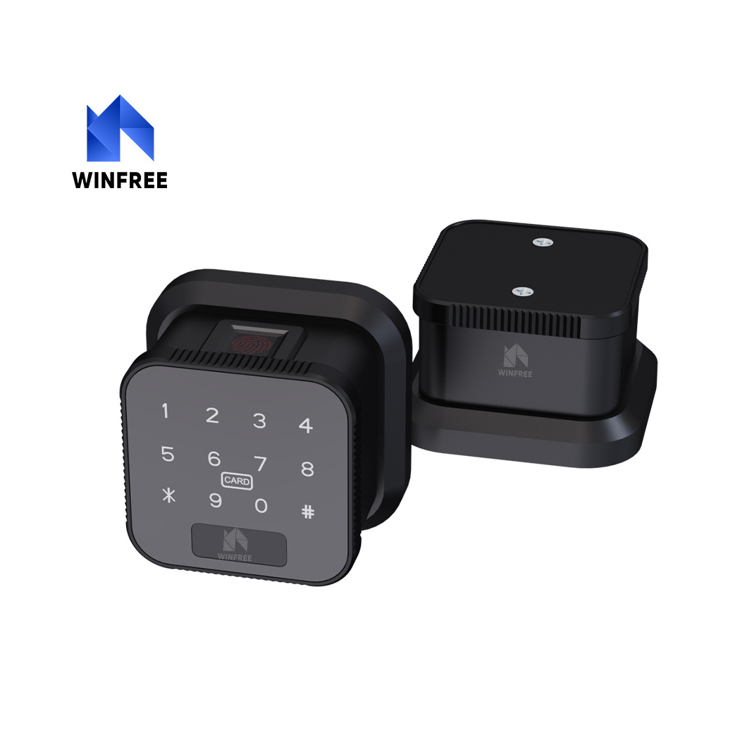 WINFREE Intelligent Square Keyless Biometric Security Electric Finger Print Gate Home Smart Door Knob Lock