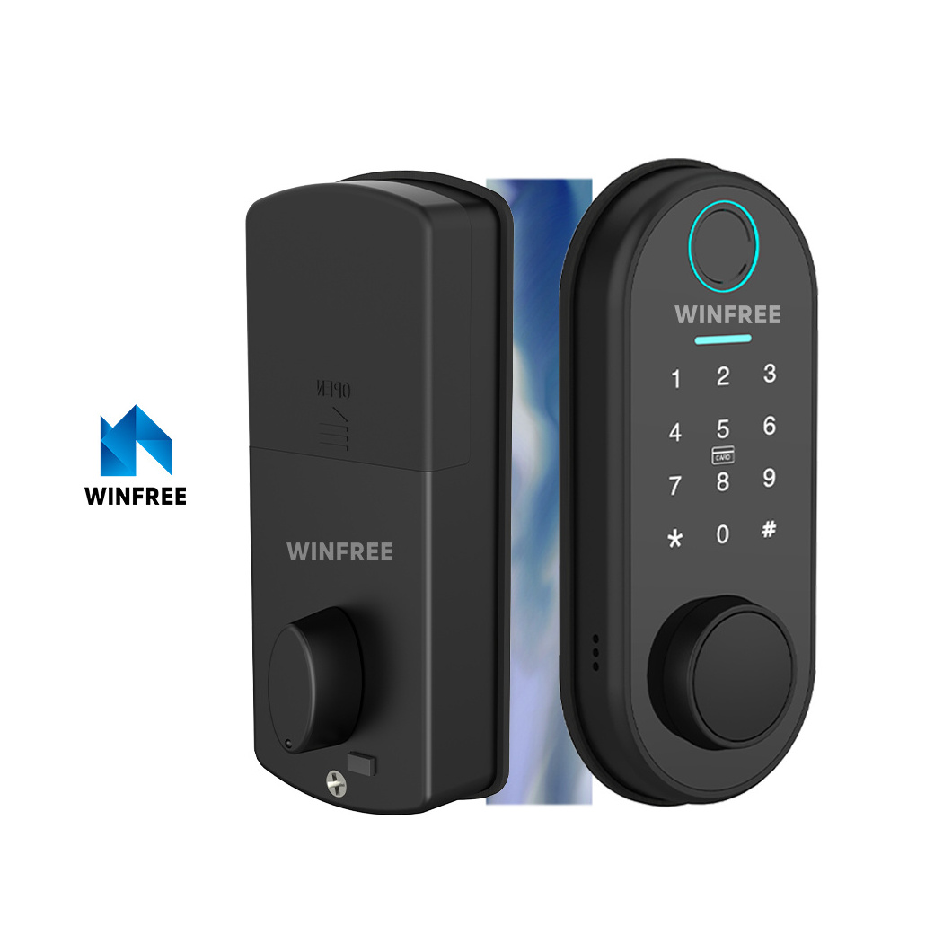 Guangdong-WINFREE Fingerprint Key Card Password Blue-tooth TTlock App Smart Electric Room Gate Deadbolt  Door Lock