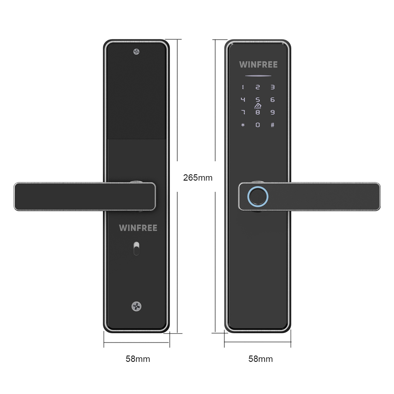 WINFREE Smart Bedroom Wifi Tuya Electronic Intelligent Digital Fingerprint Smart Door Lock