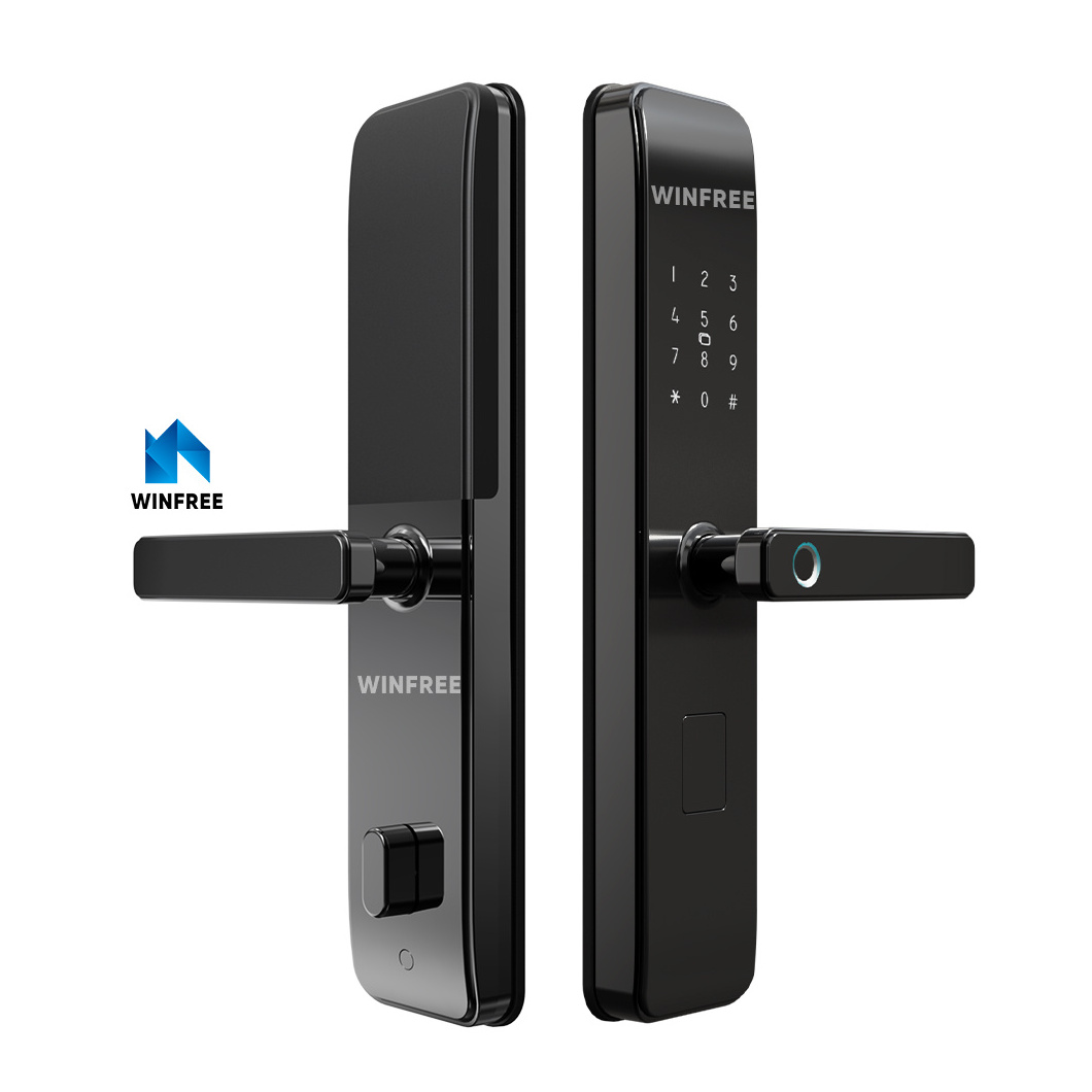 WINFREE Aluminum Alloy Smart Lock Fingerprint Password TTLock App Keyless Enter Smart Lock