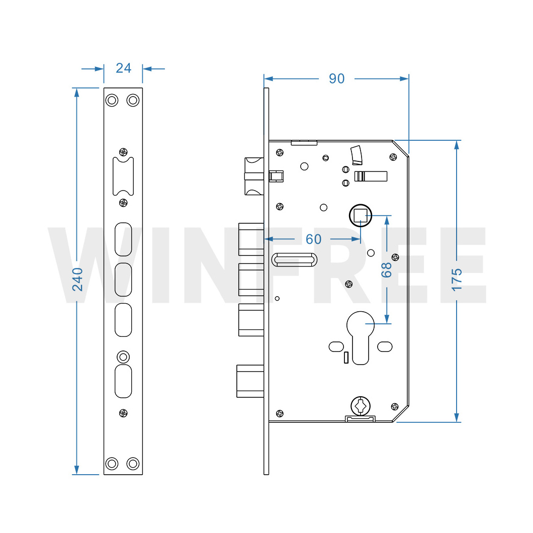 Guangdong WINFREE Gate Lock TTLock Bluetooth Mobile Smart Fingerprint Door Lock For Airbnb Condo Apartment Project