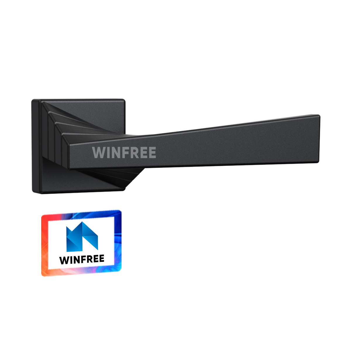 Guangdong WINFREE Modern Guangdong Hardware Manufacturer Matt Black Door Lever Handles For Passage Hallway Closet Lockset