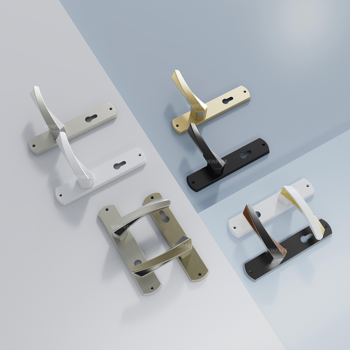 Guangdong WINFREE High Quality Metal Wooden Door Lever Lock Heavy Duty Grade 2 Door Lock Bathroom Three Pole Door Lock