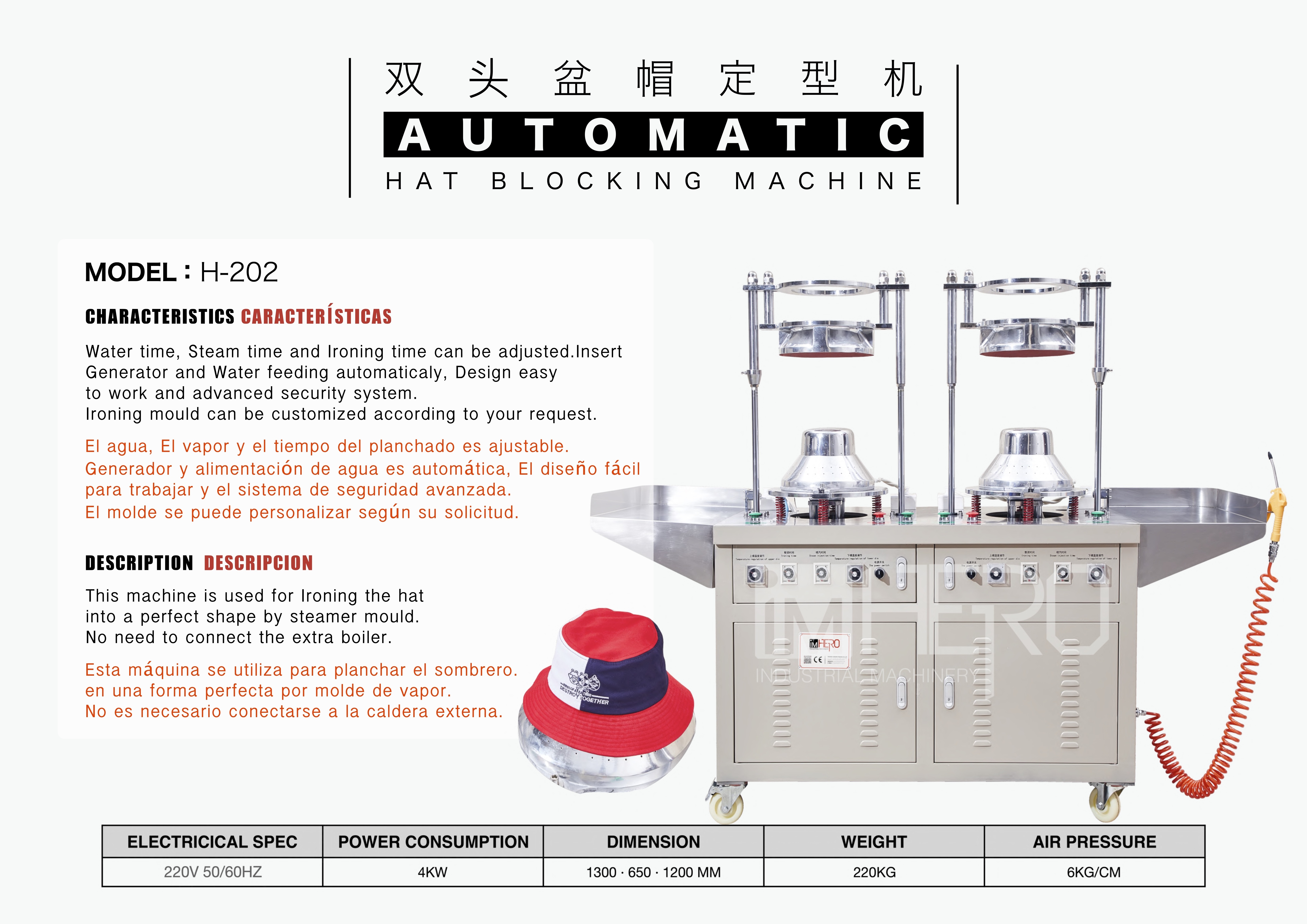 Automatic HAT Blocking Machine ; Cap Making Machine