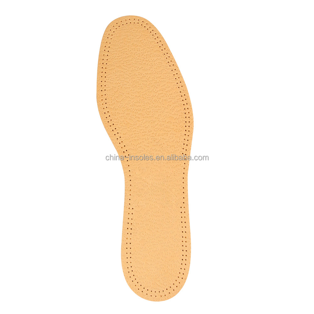 Custom man woman tan flat shoe inserts comfort sheepskin leather foot insoles sheet