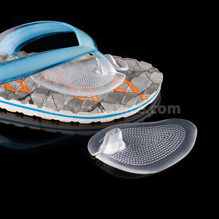 Free sample Soft PU gel Shoe Pad Half Forefoot Insoles for Flip Flops Toe Thong Sandals and High Heels