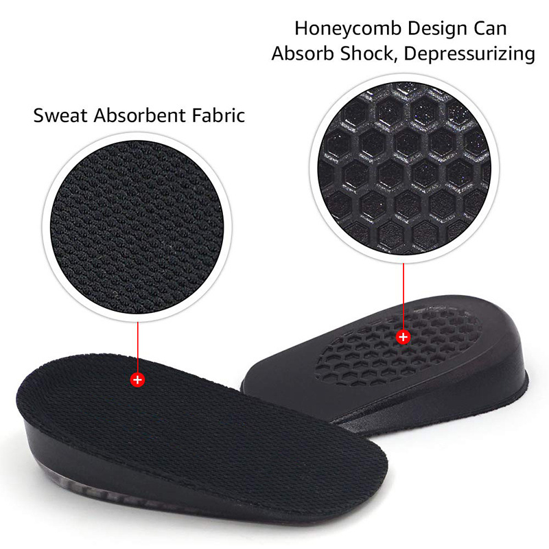 Invisible height Increase half Insoles Heel Lifts for Shoes Gel Lift Inserts height Increase Insole for Men and Women