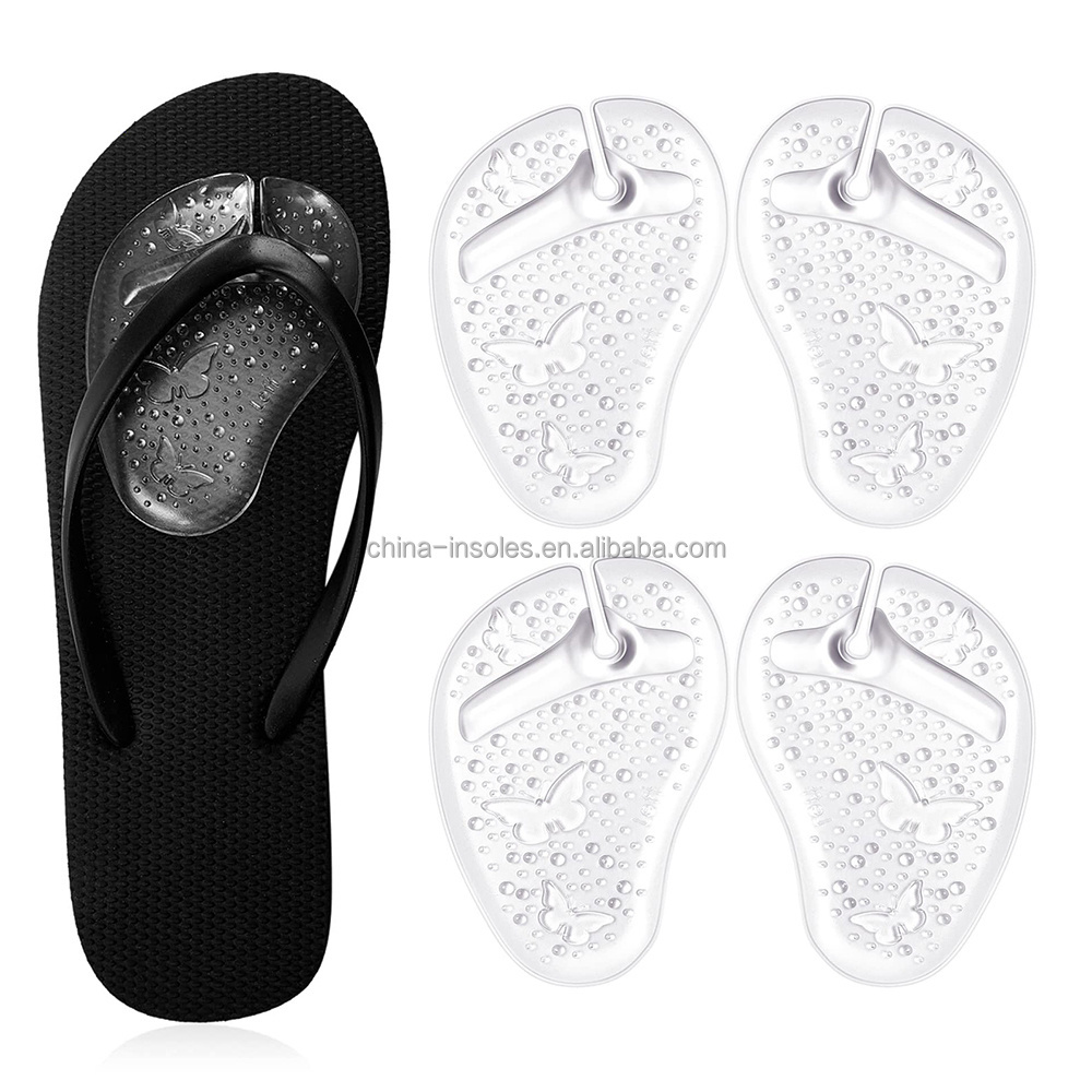 free sample anti-slip clear gel forefoot pads flip flops insole soft self adhesive thong insoles for sandals