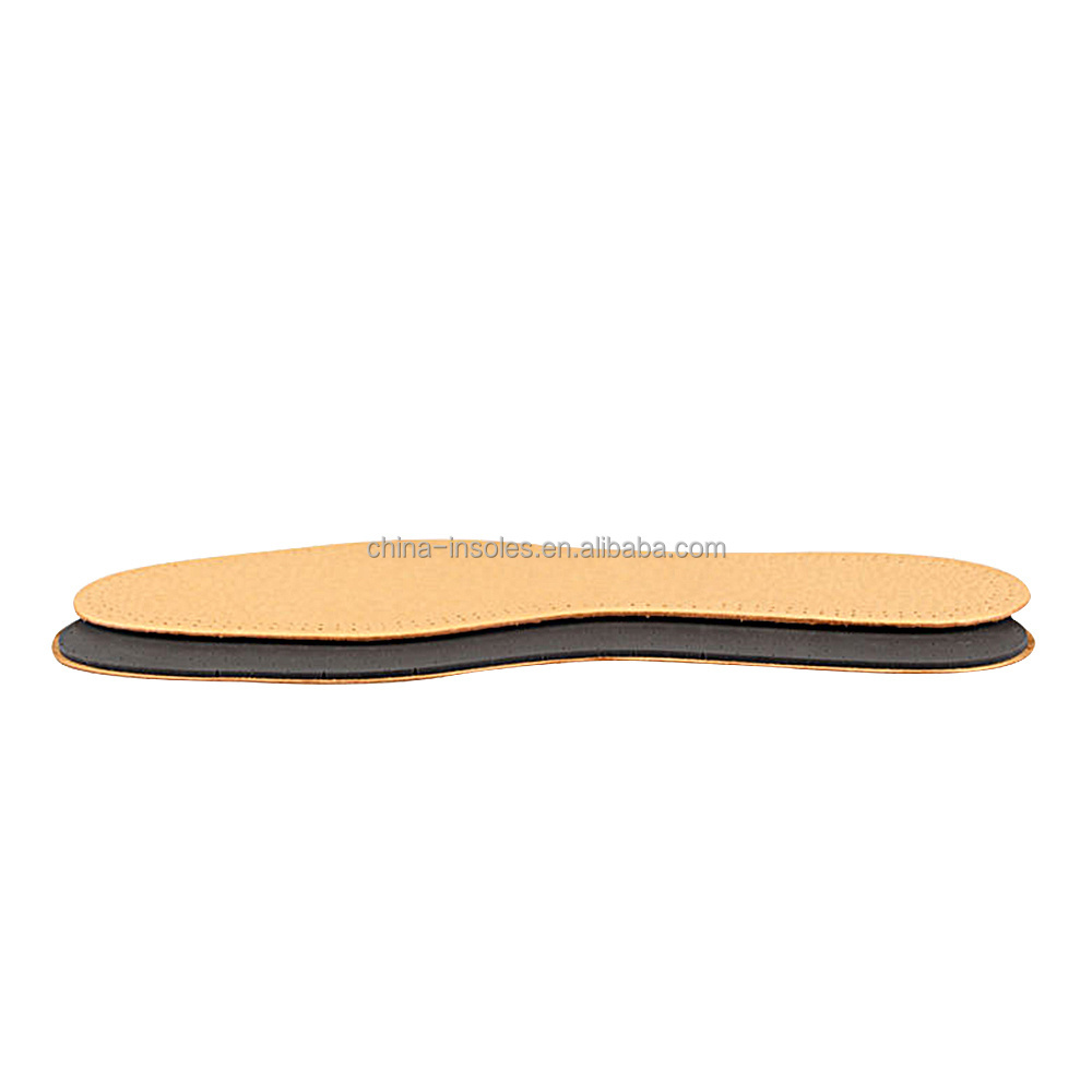 Custom man woman tan flat shoe inserts comfort sheepskin leather foot insoles sheet