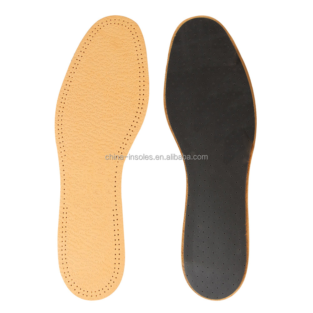 Custom man woman tan flat shoe inserts comfort sheepskin leather foot insoles sheet