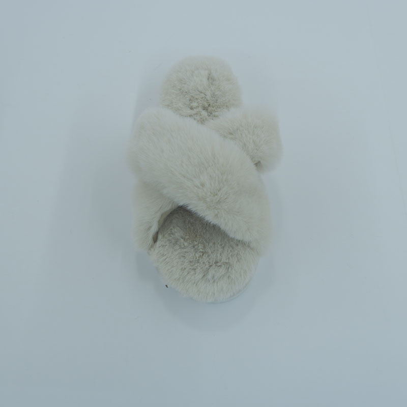 Factory Selling Open Toe Rabbit Hair Pink Green Fashion Breathable Plush Winter Slippers