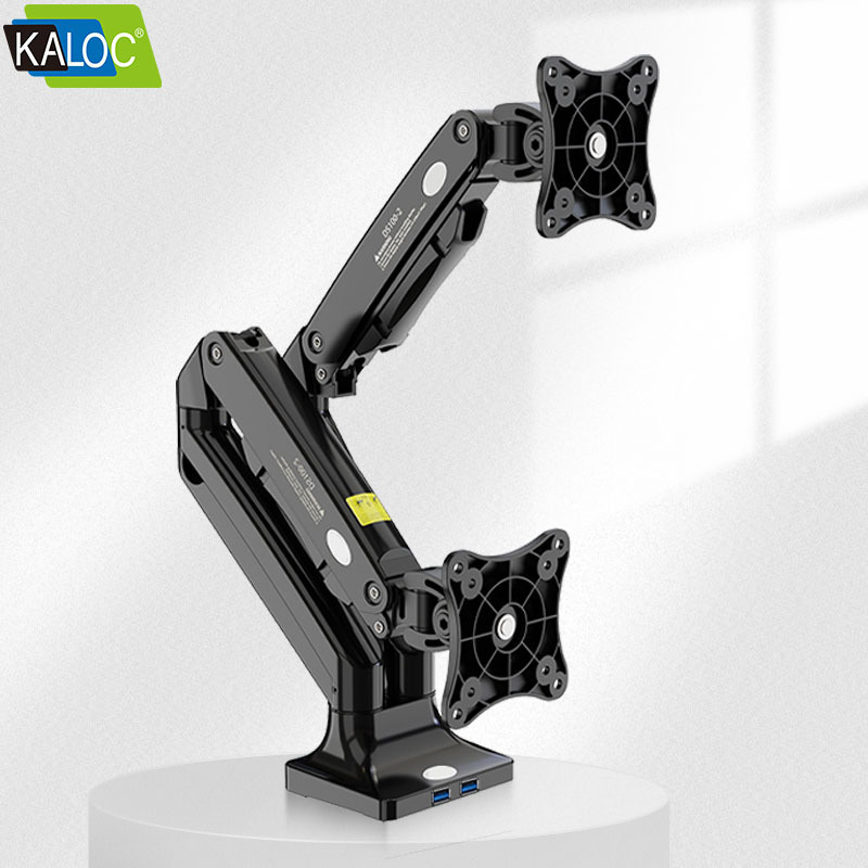 KALOC Dual Monitor Desk Mount Bracket for 17 - 33 Inch LCD LED OLED Computer Screens up to 22 lbs DS100-2