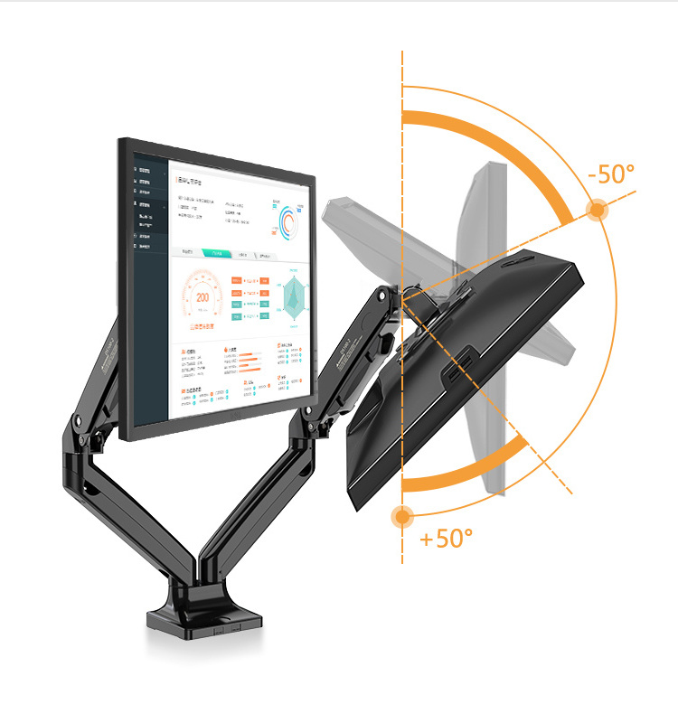 KALOC Dual Monitor Desk Mount Bracket for 17 - 33 Inch LCD LED OLED Computer Screens up to 22 lbs DS100-2