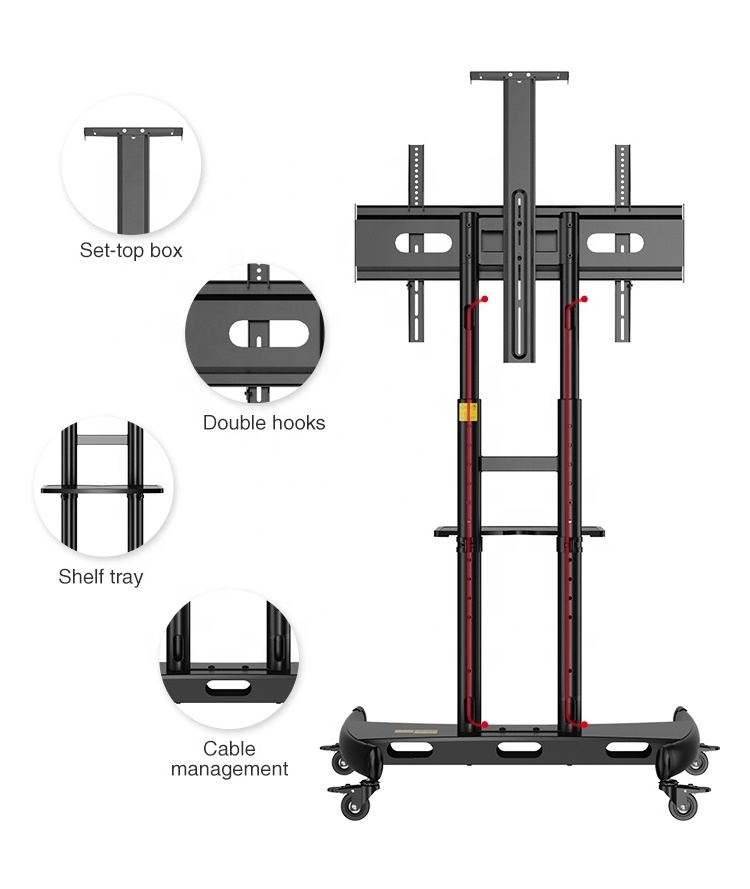 KALOC 180/B High quality mobile TV carts  fit for  55-80 inch LCD LED plasma tv