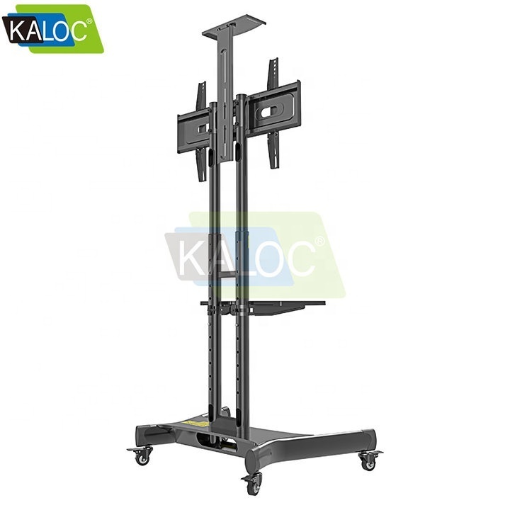 KALOC 151/B tv cart stand tv trolly offer oem high quality and economy mobile TV stand with wheels fit 32-65 inches