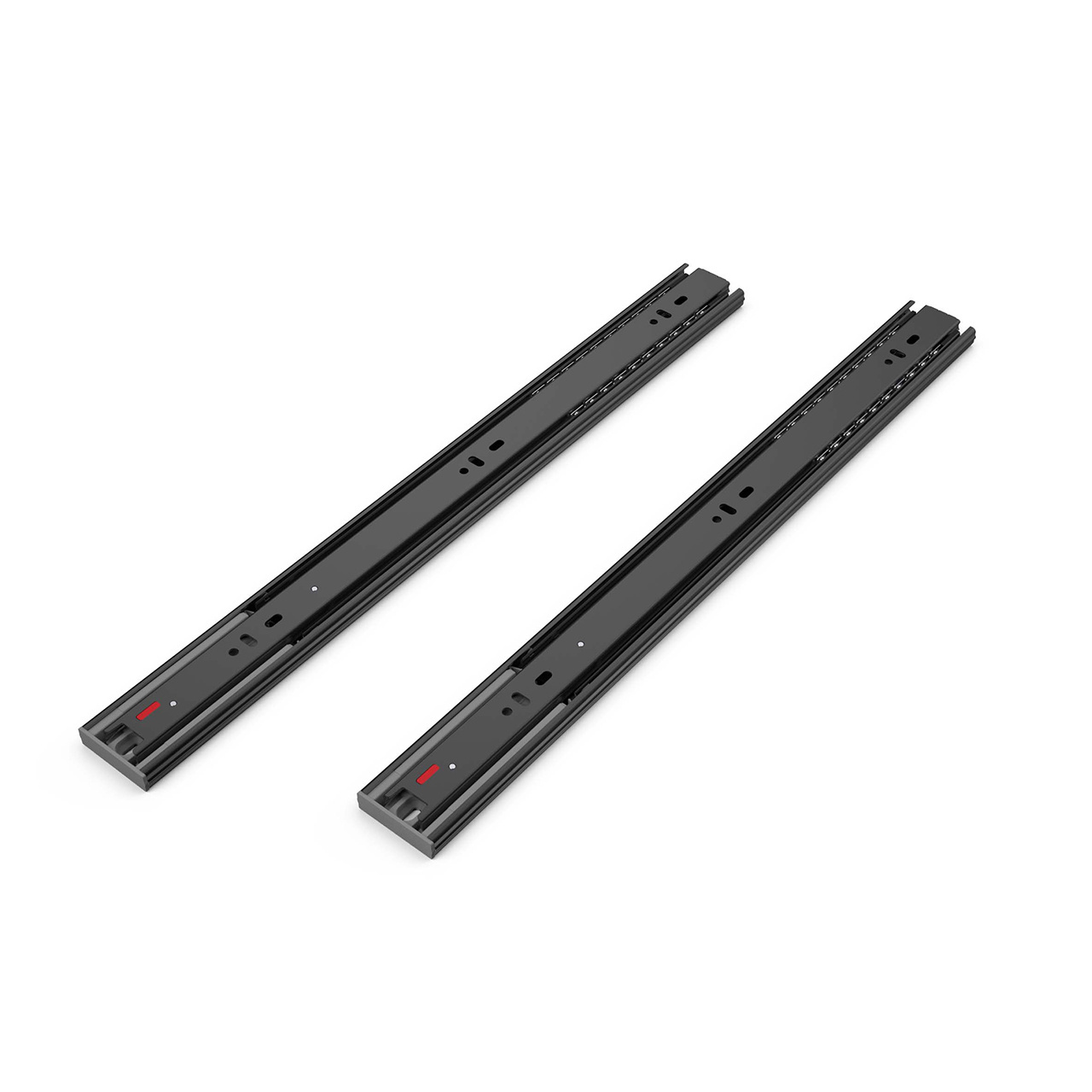 Zinc/Black 45mm 3 Fold Soft Closing Ball Bearing Drawer Slides Telescopic Channel Runner