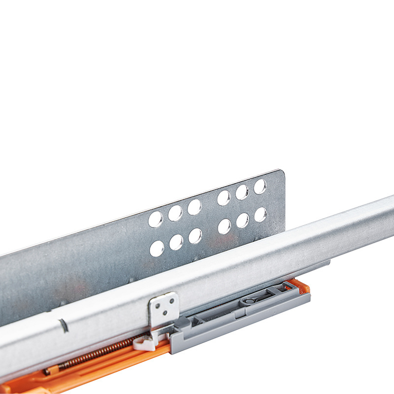 Single extension push to open undermount slide with handle concealed drawer slide