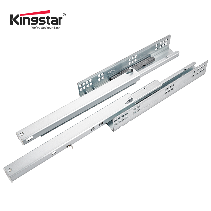 3 Fold Damper Concealed Telescopic Channel Rail Cabinet Drawer Slide Push To Open Auto-Open Drawer Slide Telescopic Channel