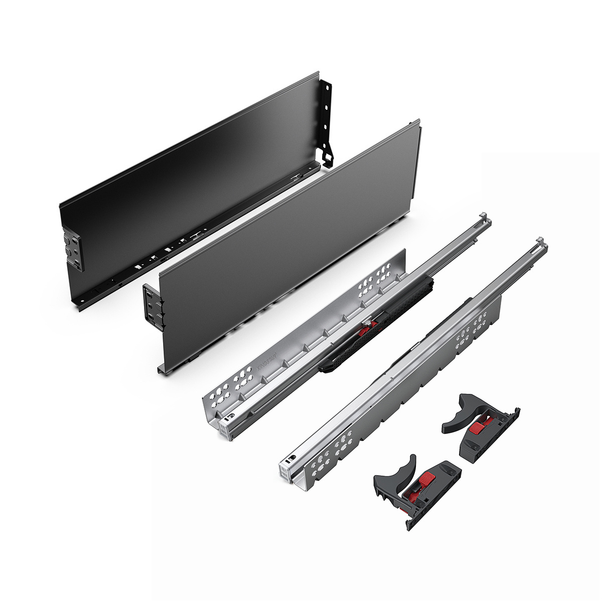 Metal Slim Drawer Box H150mm Ultra Thin Side Wall with Soft Close Undermount Drawer Slides