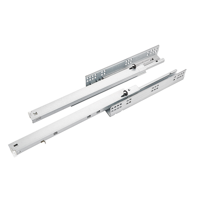 Heavy duty concealed telescopic slide 3-fold full extension soft closing undermounted drawer slide with handles