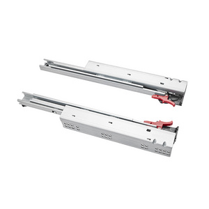 Heavy duty concealed telescopic slide 3-fold full extension soft closing undermounted drawer slide with handles