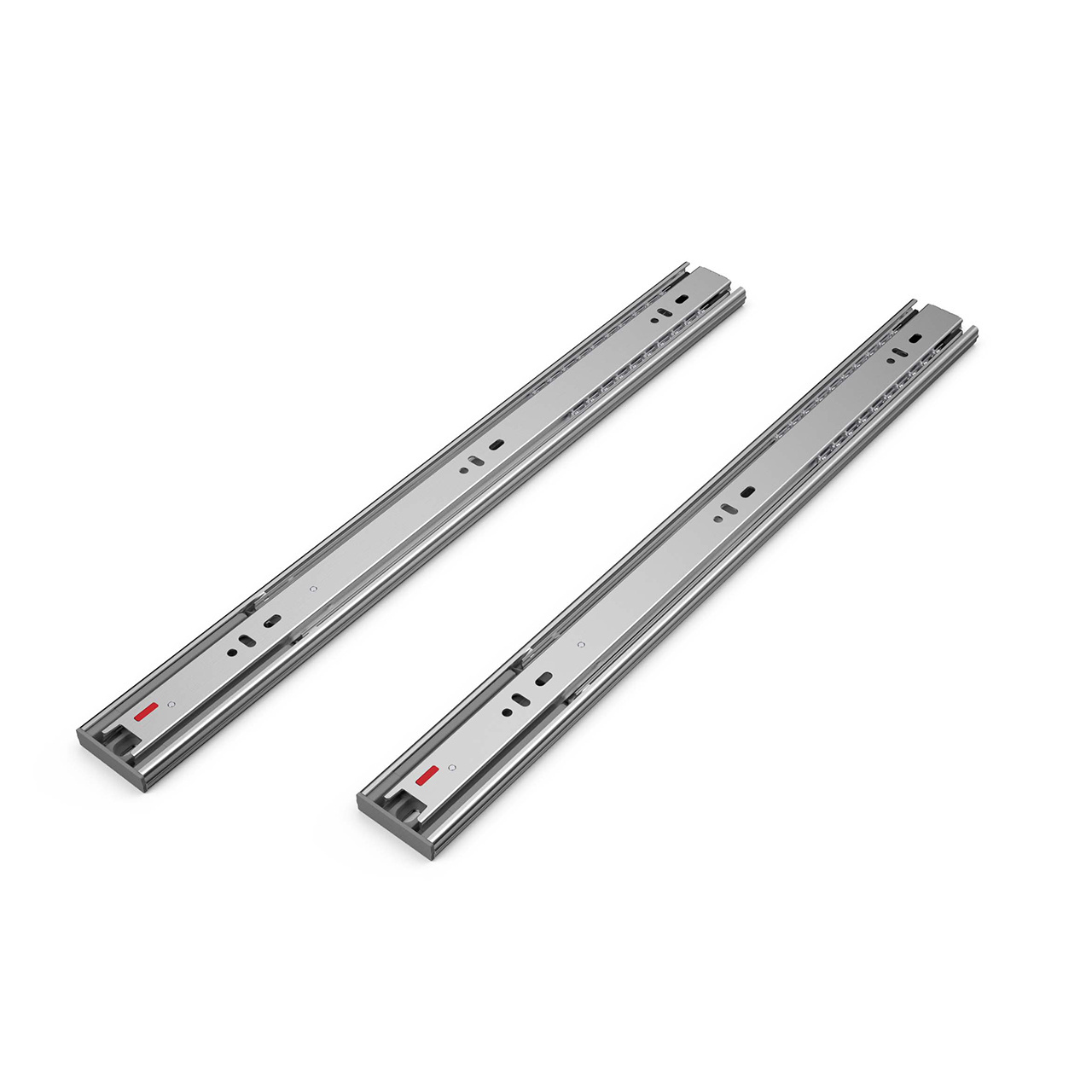 Zinc/Black 45mm 3 Fold Soft Closing Ball Bearing Drawer Slides Telescopic Channel Runner