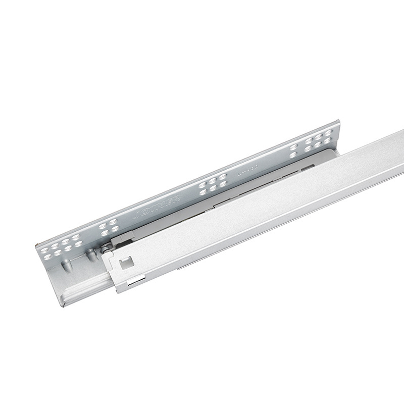 Heavy duty concealed telescopic slide 3-fold full extension soft closing undermounted drawer slide with handles