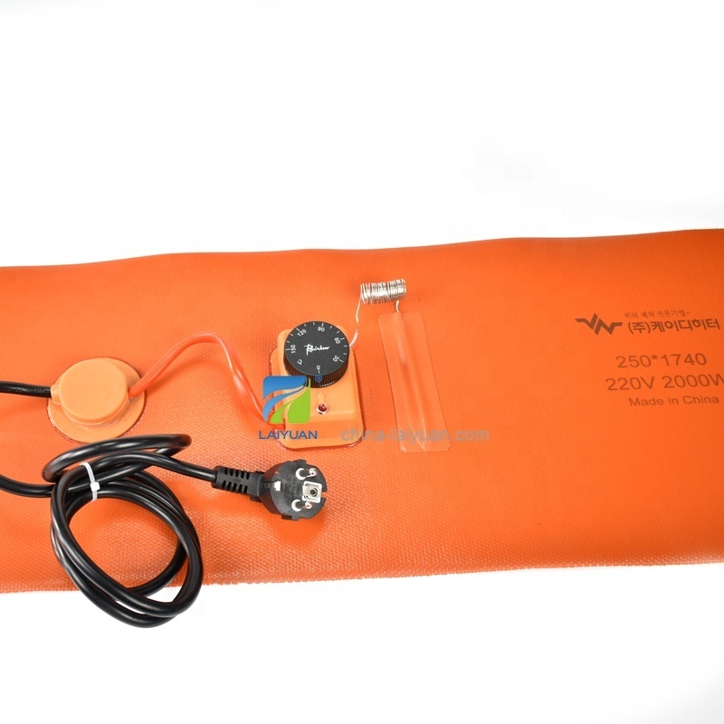 Laiyuan 220V 2000W 20L Electric Silicone Rubber Flexible Heater Hot Plate Drum Heater Blanekt Heating Pad Element