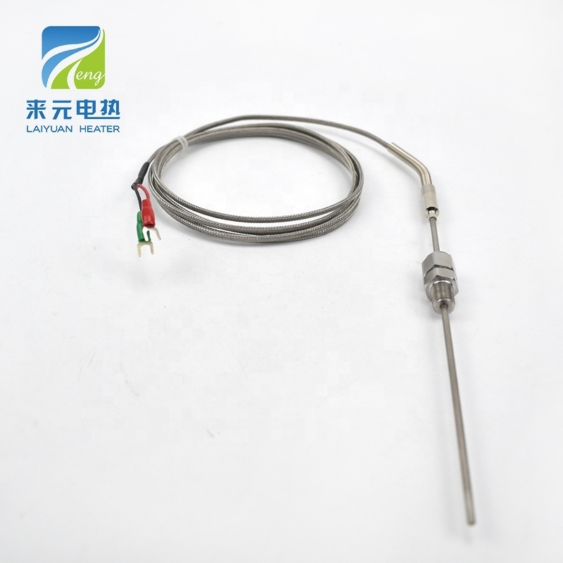 Laiyuan Customized RTD PT100 Small Oil Temperature Sensor WZP 3 Wire Pt100 Thermocouple With Leading Cable