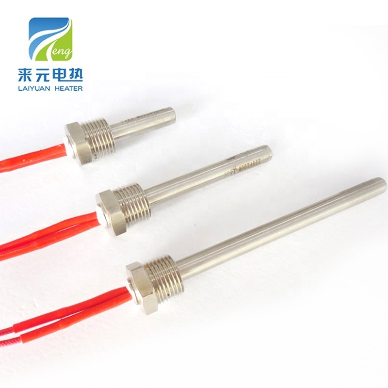 Laiyuan 110v 120v 220v SUS304 electric 500w immersion water cartridge heater element 600w with thermostat for solar water heater