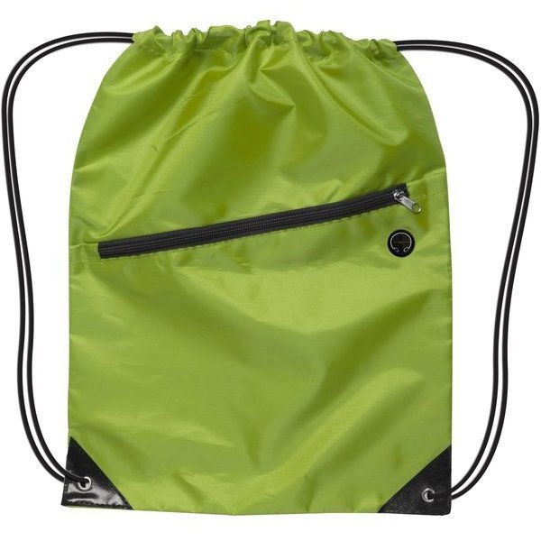 New Design Custom Logo Fashion Drawstring Sport Gym 210D Polyester Backpack String Drawstring Nylon Sport Bag With Zipper