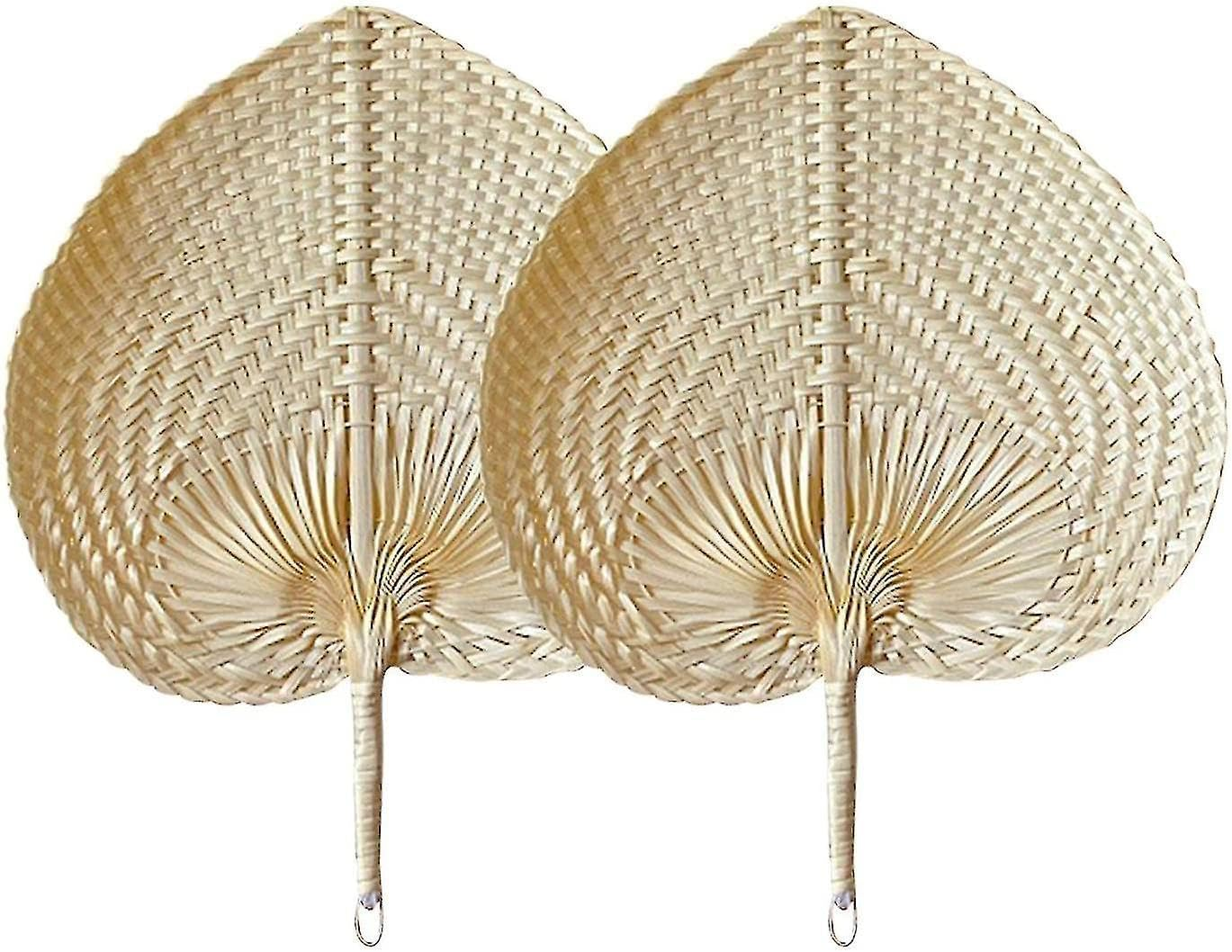 Wholesale Bamboo Customize Straw Rattan Woven Fans Leaf Hand Fans For Summer Beach Indoor Outdoor