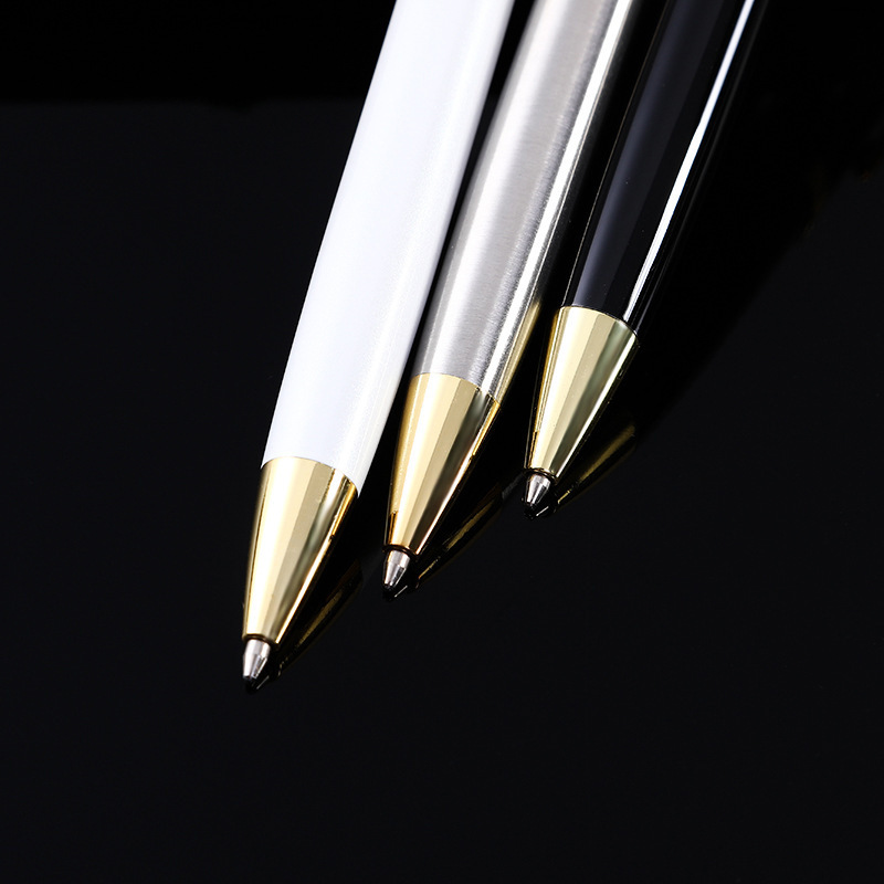 New Style Stainless Steel Luxury Ball Point Pen Import Business Metal Rotary Ball Pen