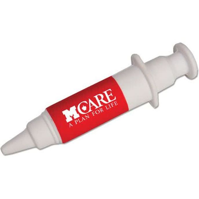 Customized Syringe Pu Foam Anti Stress Ball Reliever Relief Toy