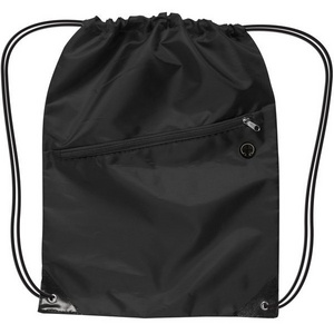 New Design Custom Logo Fashion Drawstring Sport Gym 210D Polyester Backpack String Drawstring Nylon Sport Bag With Zipper