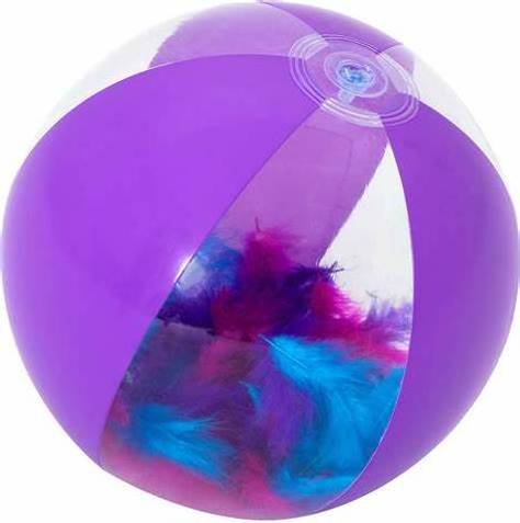 logo feather beach ball Hot Sale Promotional Pvc Inflatable Water Ball with feather inside