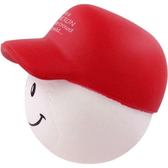 Advertising Baseball Mad Hat Pu Foam Anti Stress Ball Reliever Relief Toy